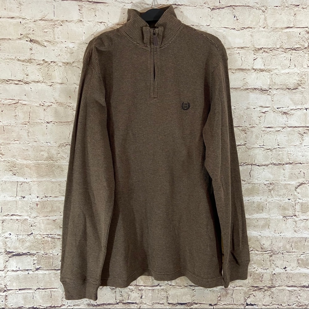 NWT Mens brown half zip Chaps sweater size small